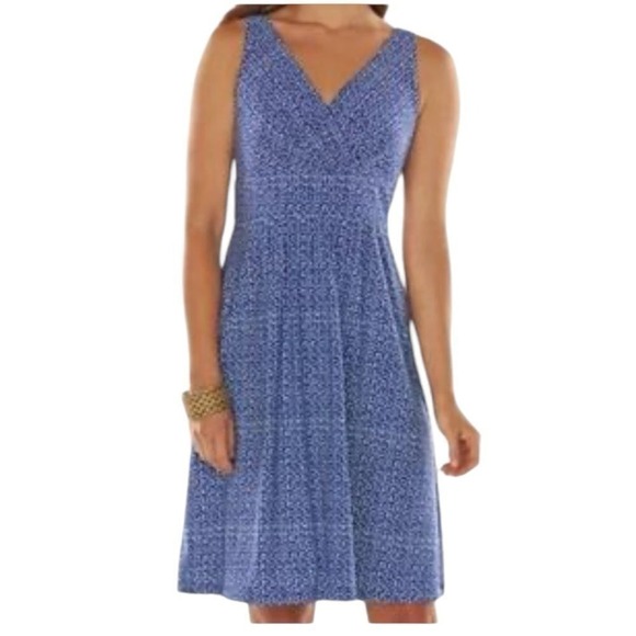 Chaps blue flower print vneck sheath dress‎ size M - Picture 1 of 10